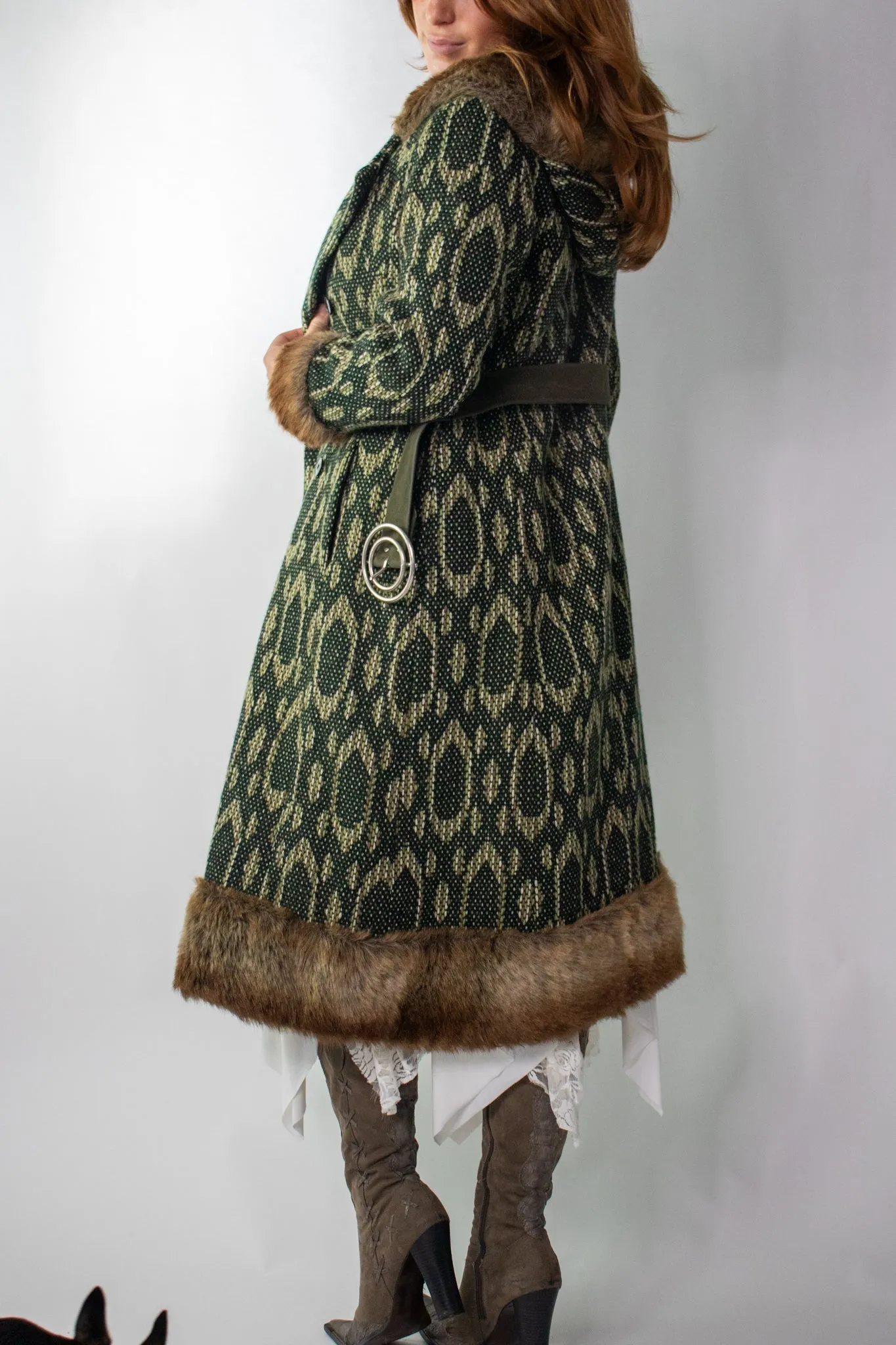 70s Wool Hooded Coat