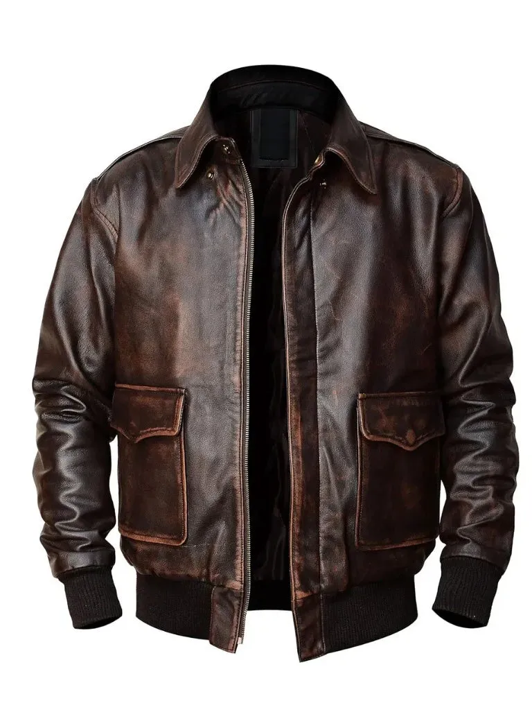 A2 Aviator Bomber Leather Jacket