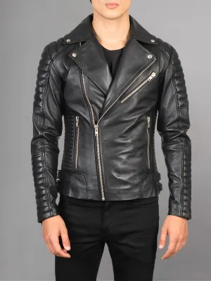 Armand Black Leather Biker Jacket