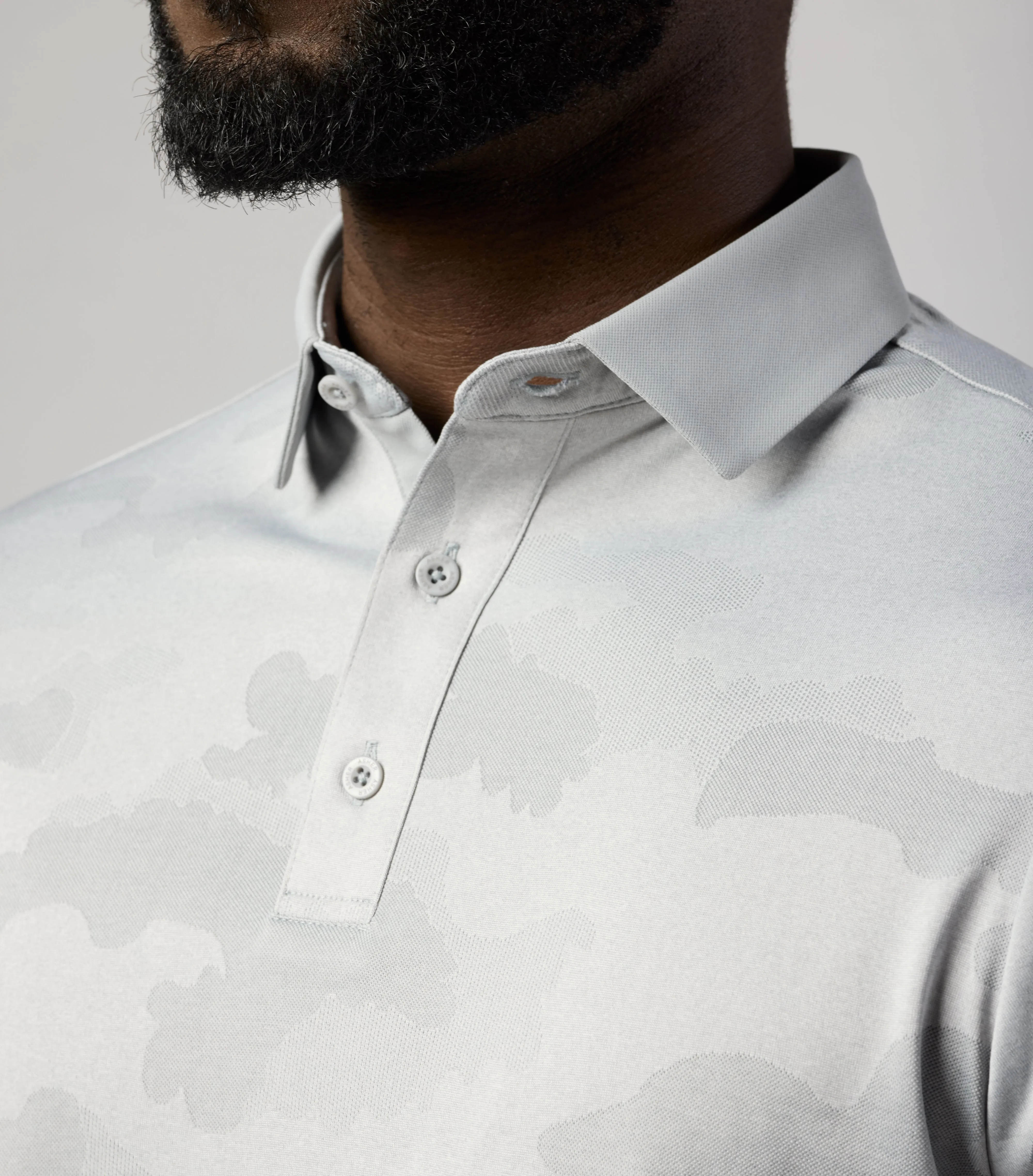 ASHER Jacquard Camo Polo