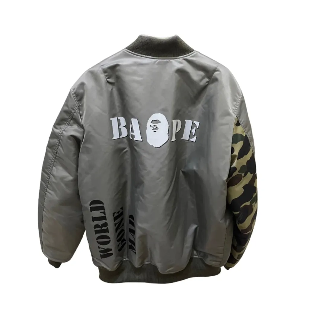 BAPE STENCIL BOMBER JACKET GREEN