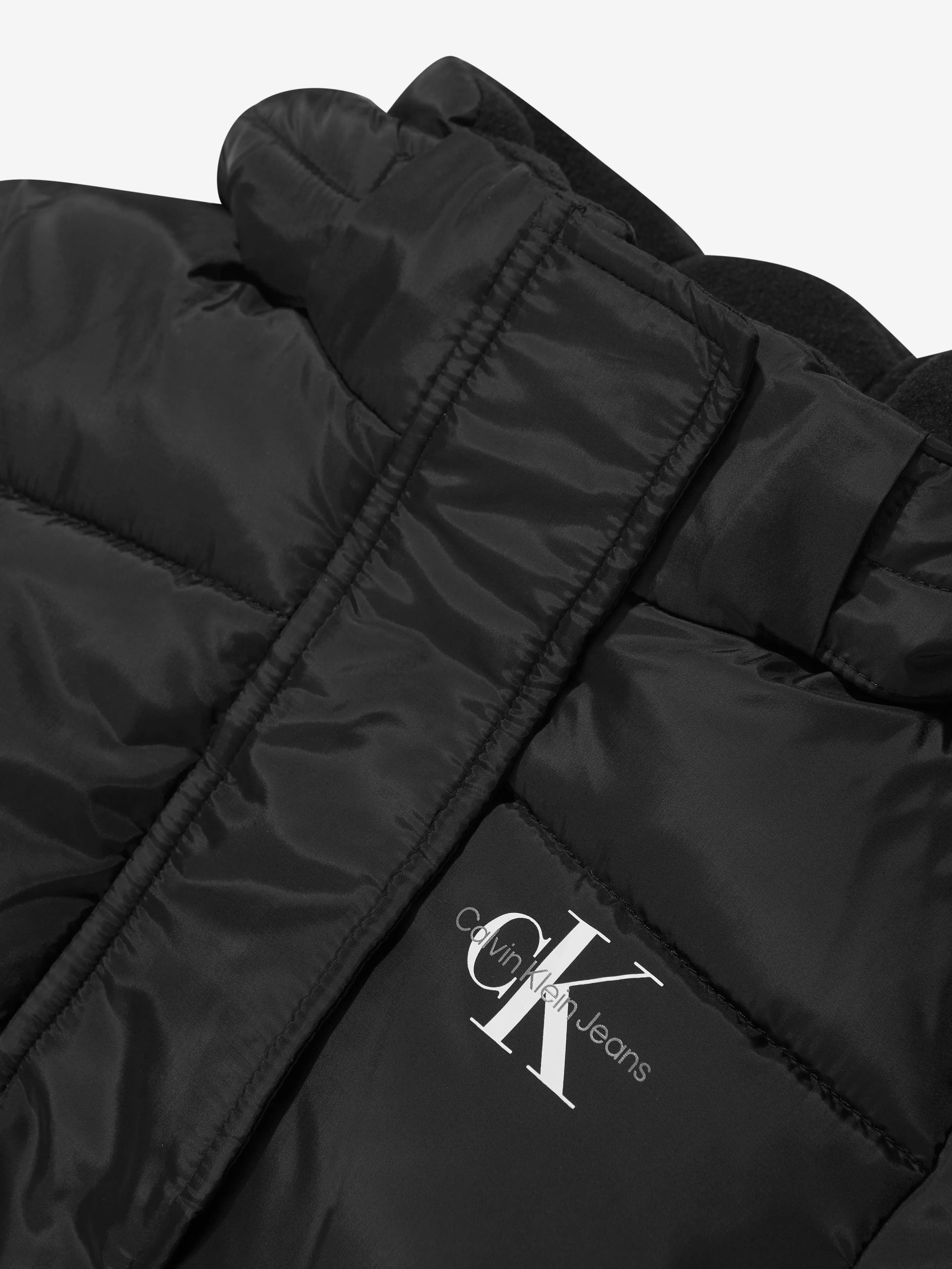 Calvin Klein Girls Ck Long Puffer Coat in Black