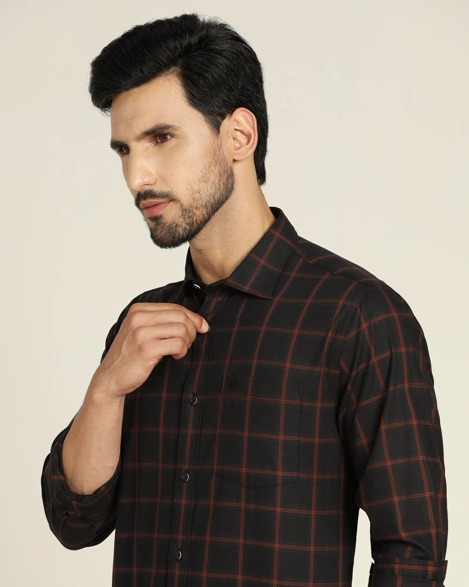 Casual Black Check Shirt - Tyler