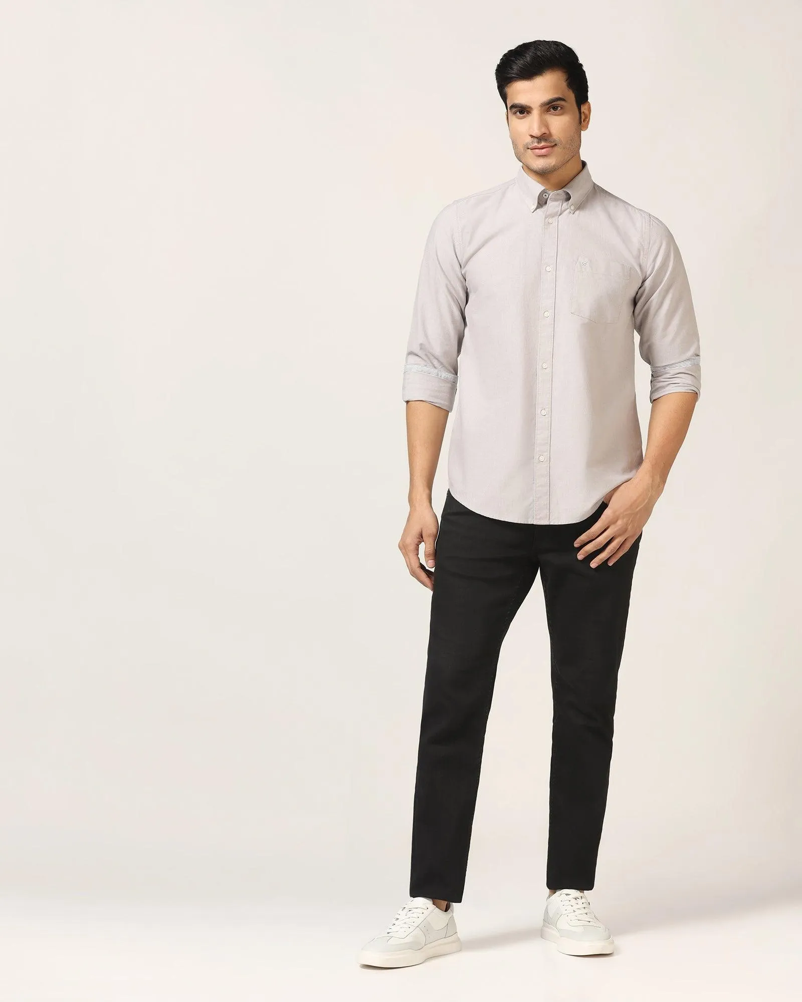 Casual Light Grey Solid Shirt - Donic