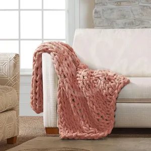 Chenille Chunky Knit Throw ~ Canyon Clay