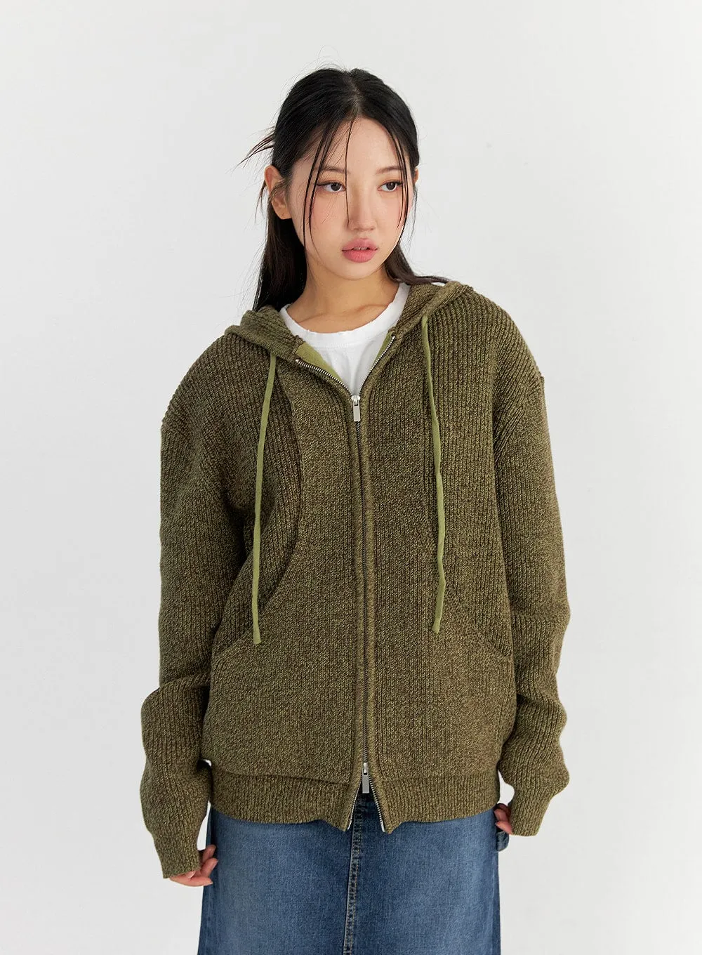 Cozy Knitted Hoodie Zip-Up CO327