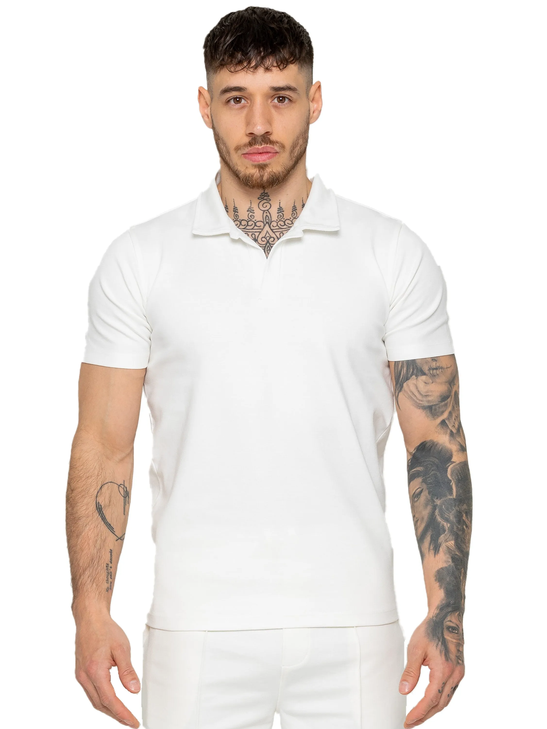 Enzo | Mens Open Collar Polo Shirt