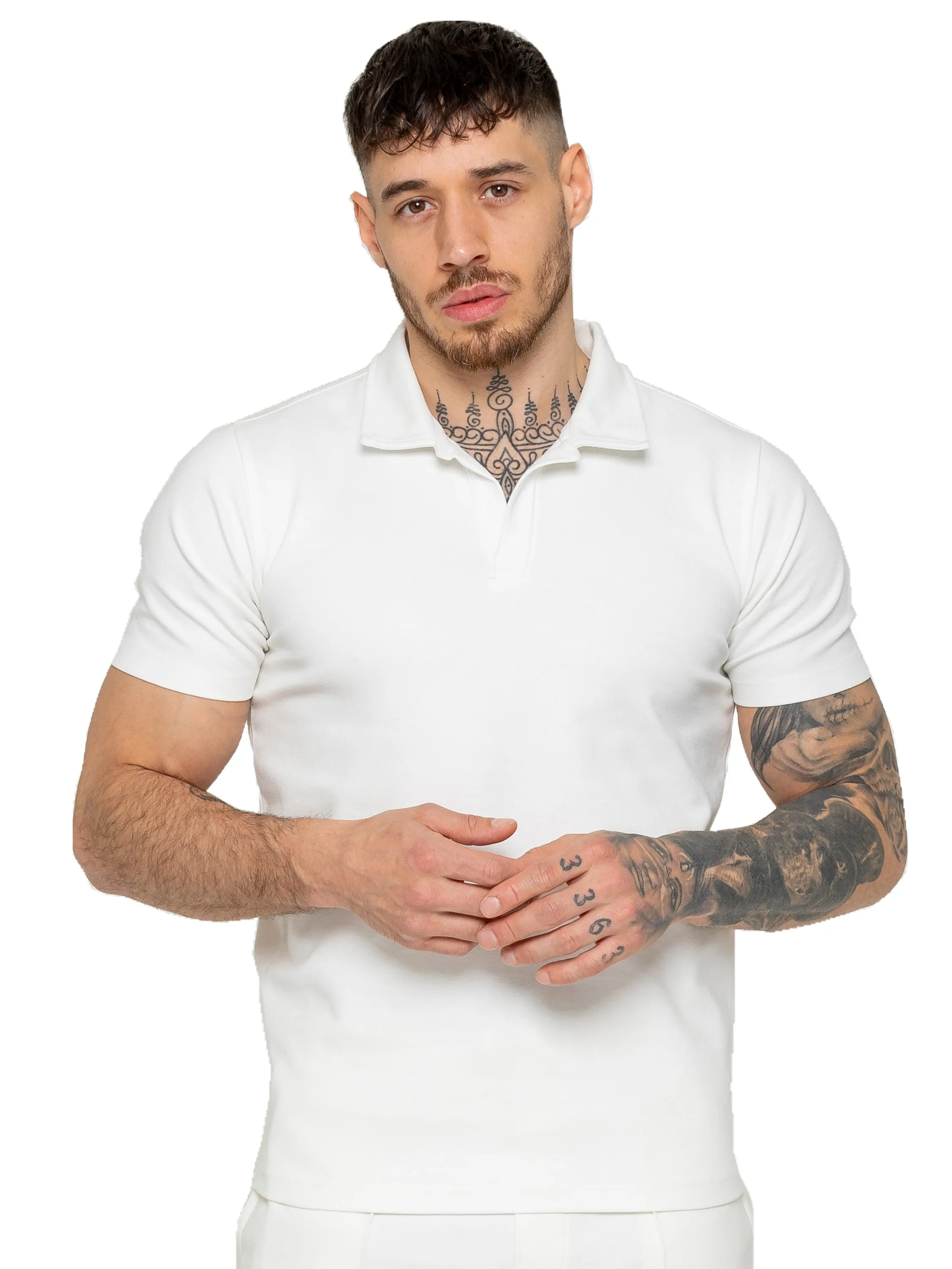 Enzo | Mens Open Collar Polo Shirt