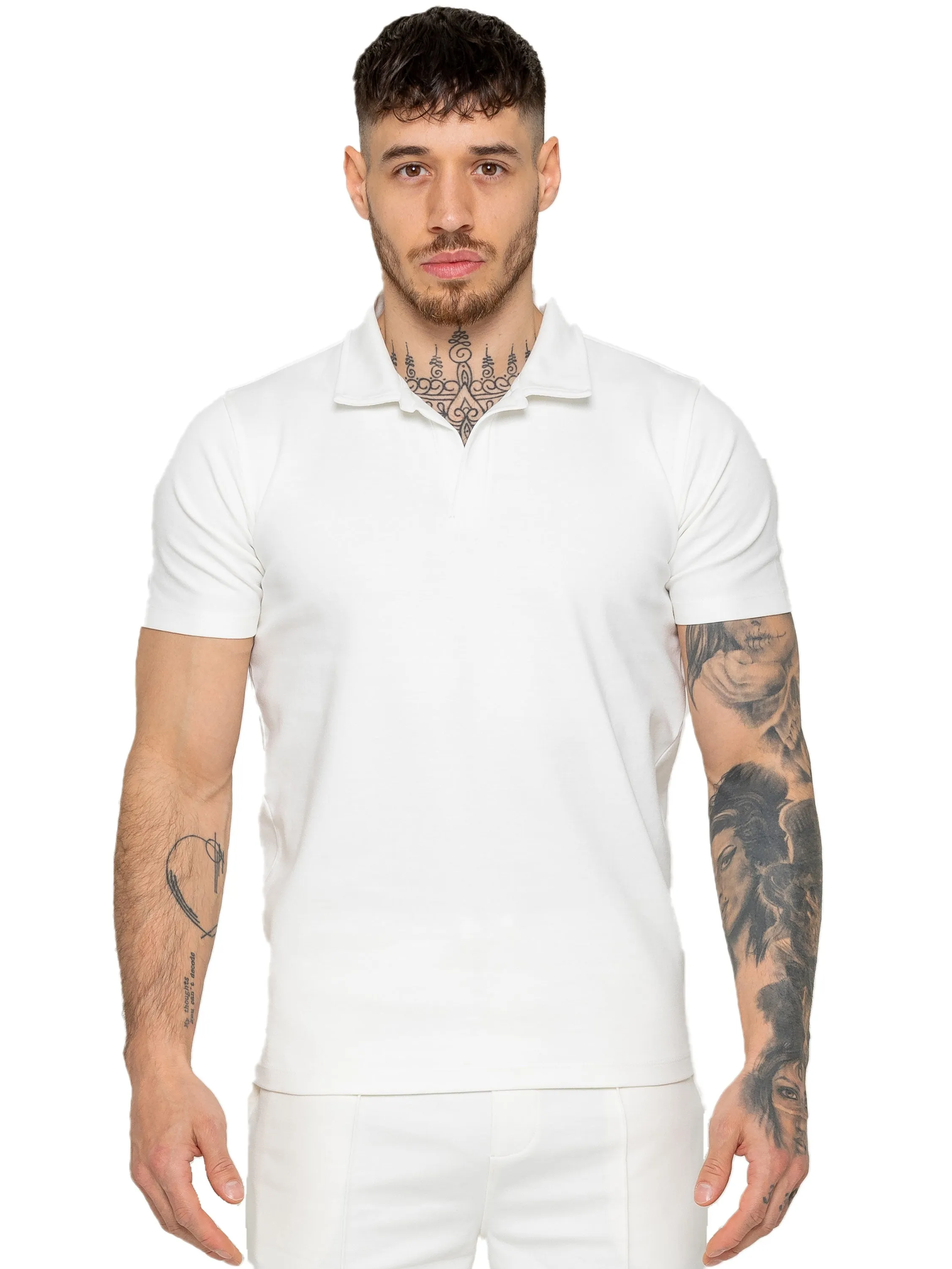 Enzo | Mens Open Collar Polo Shirt