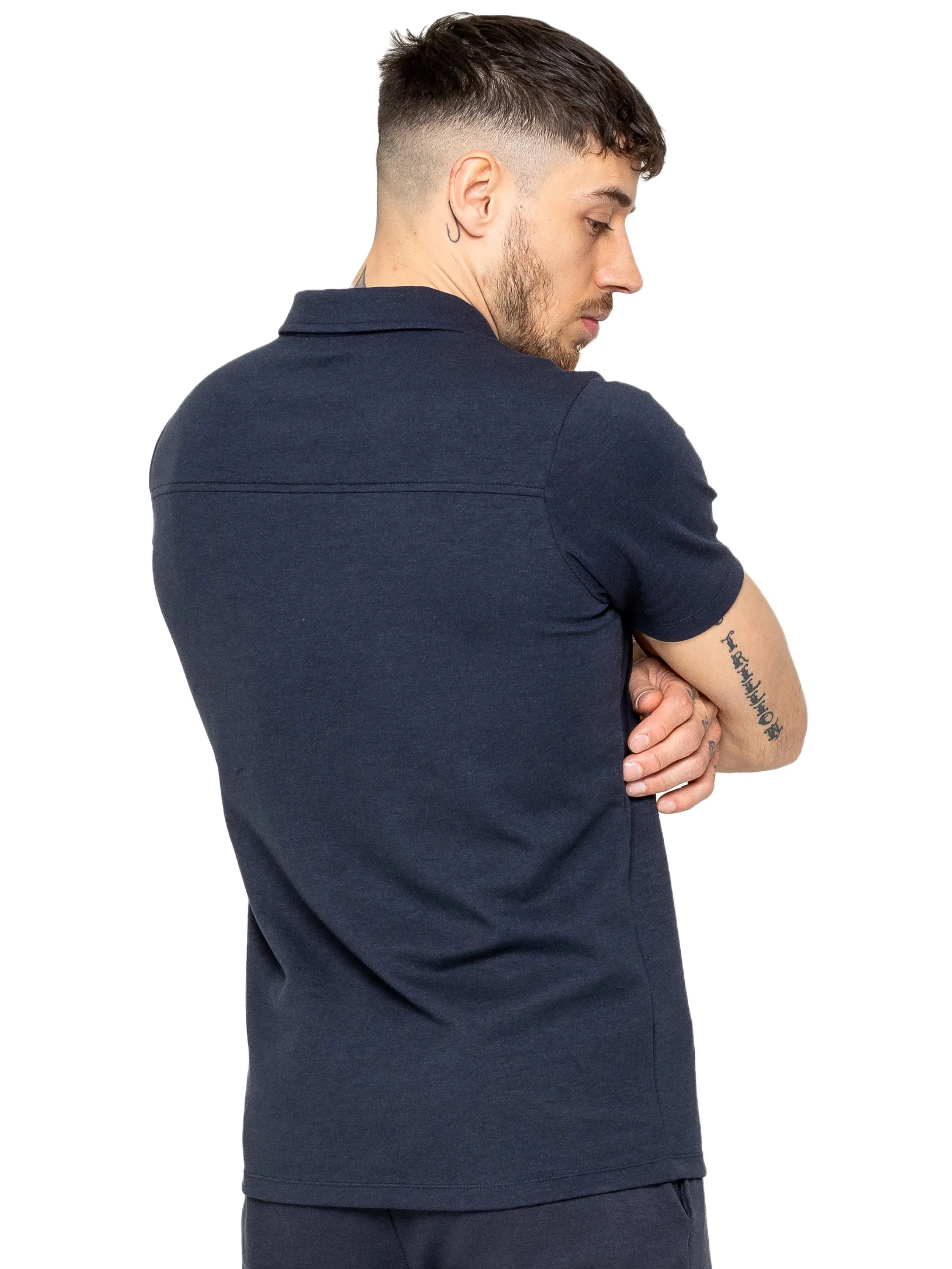 Enzo | Mens Open Collar Polo Shirt