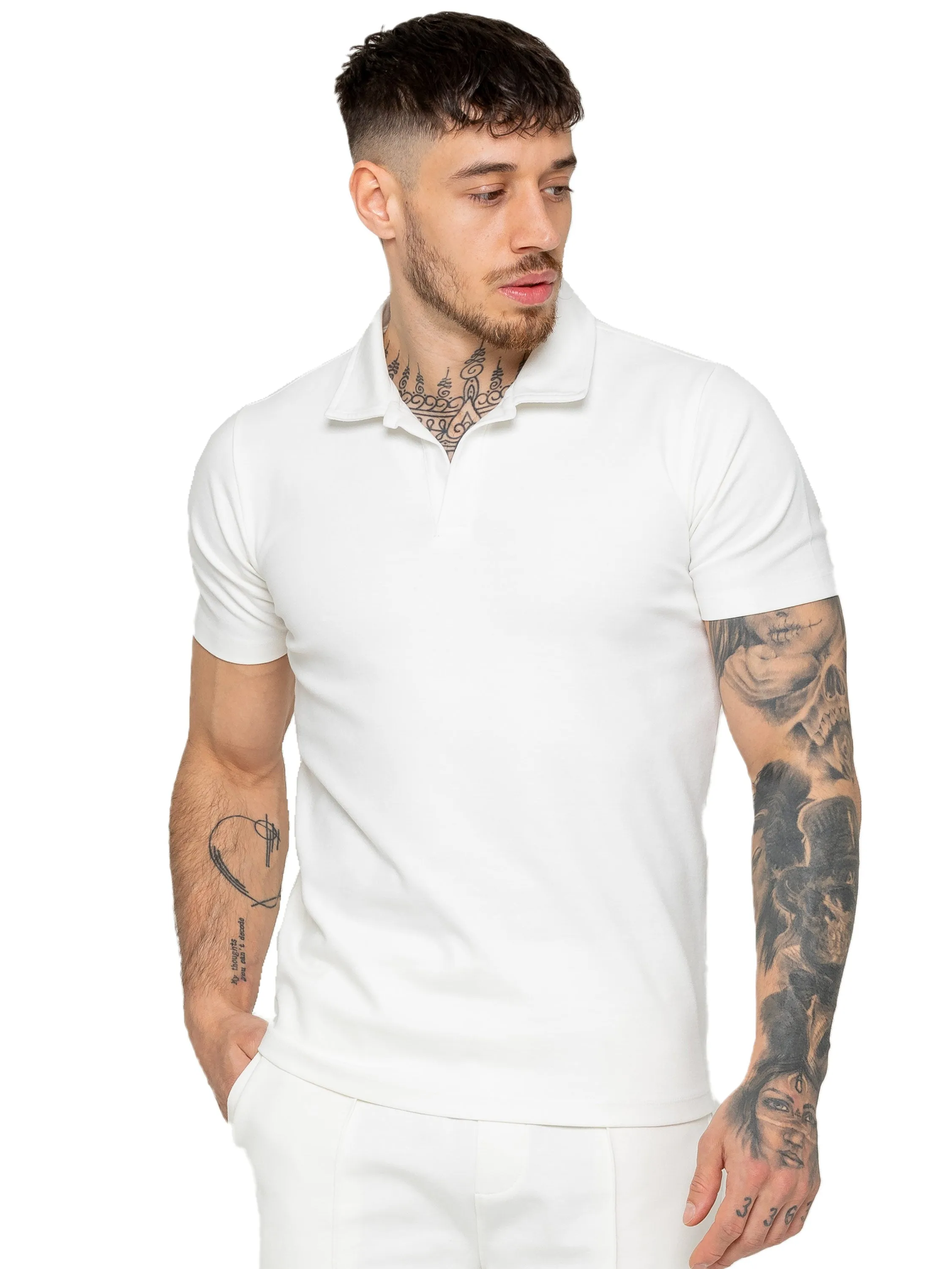 Enzo | Mens Open Collar Polo Shirt