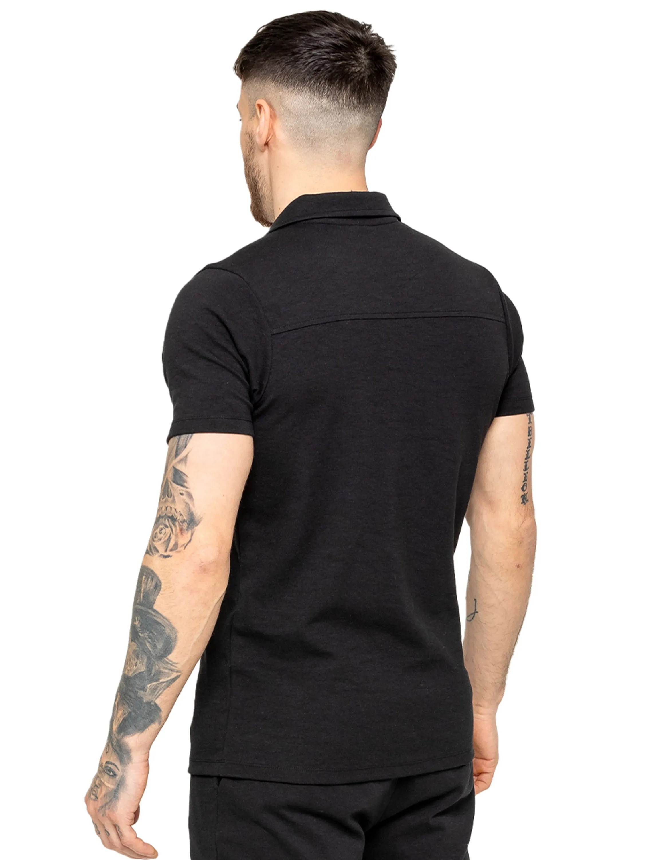 Enzo | Mens Open Collar Polo Shirt