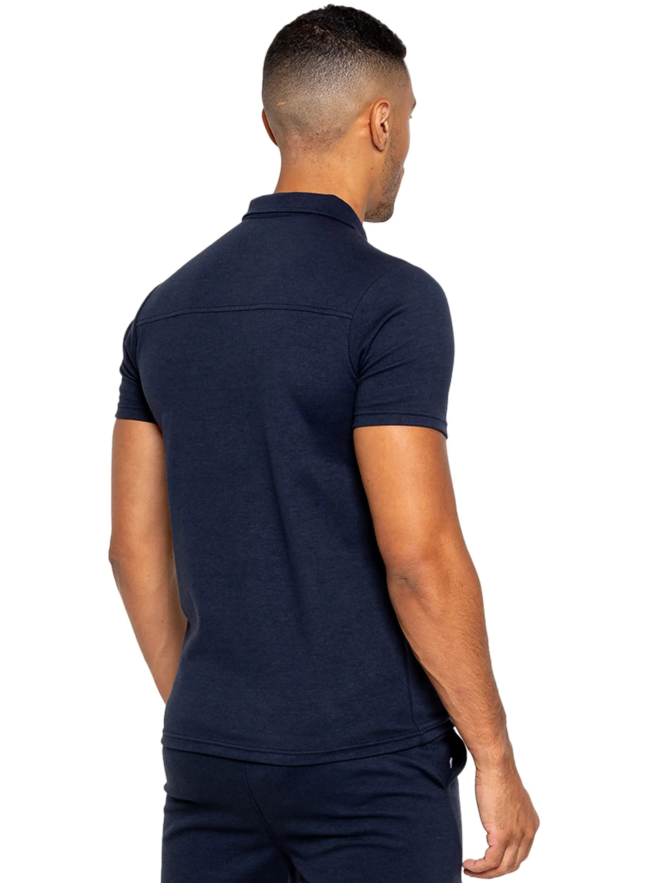 Enzo | Mens Zip Up Polo Shirt