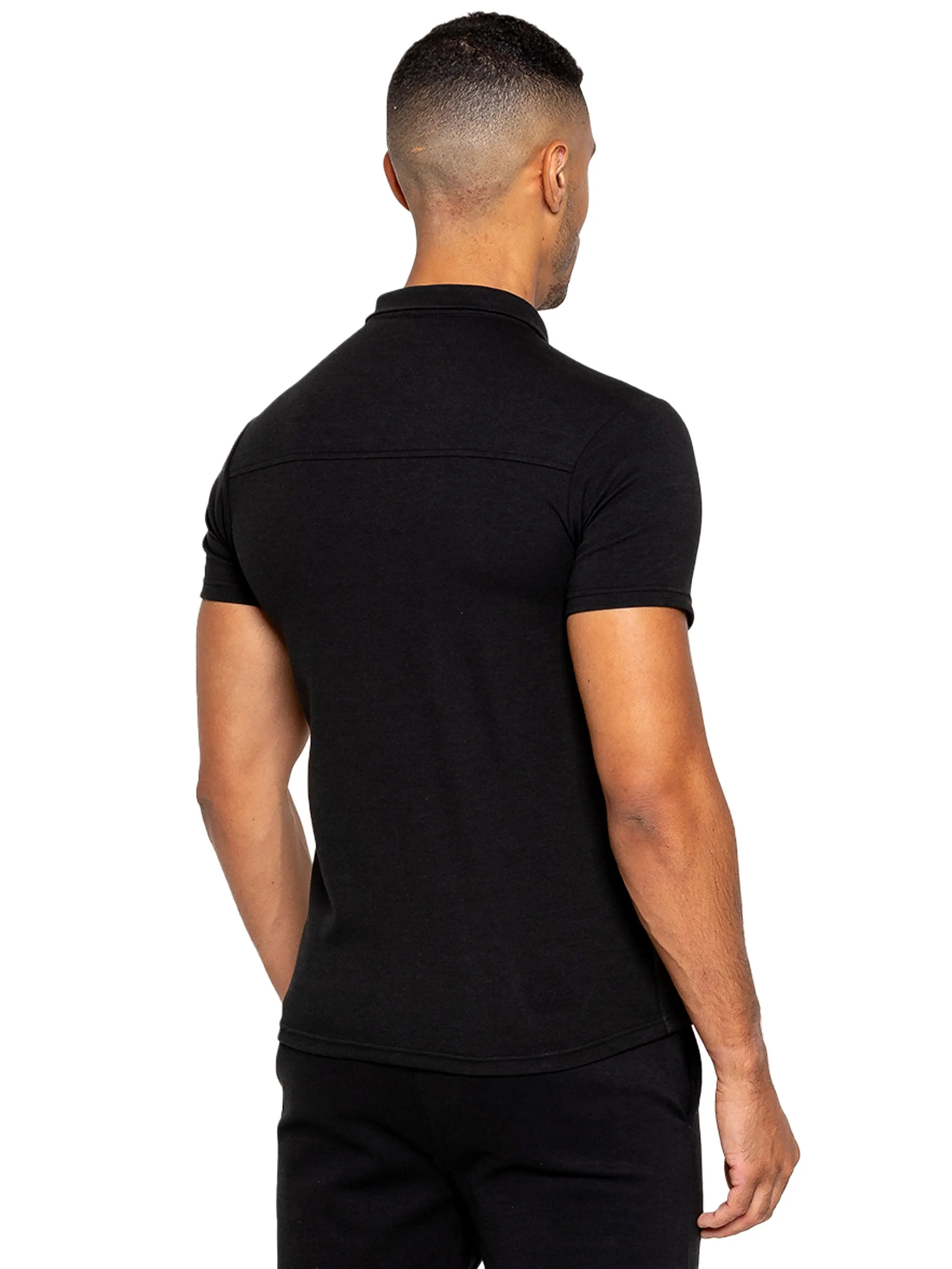 Enzo | Mens Zip Up Polo Shirt