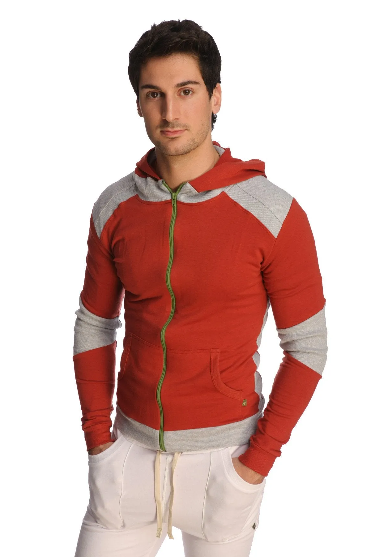 Form-fit Crossover Yoga Track Performance Hoodie (Cinnabar Grey)