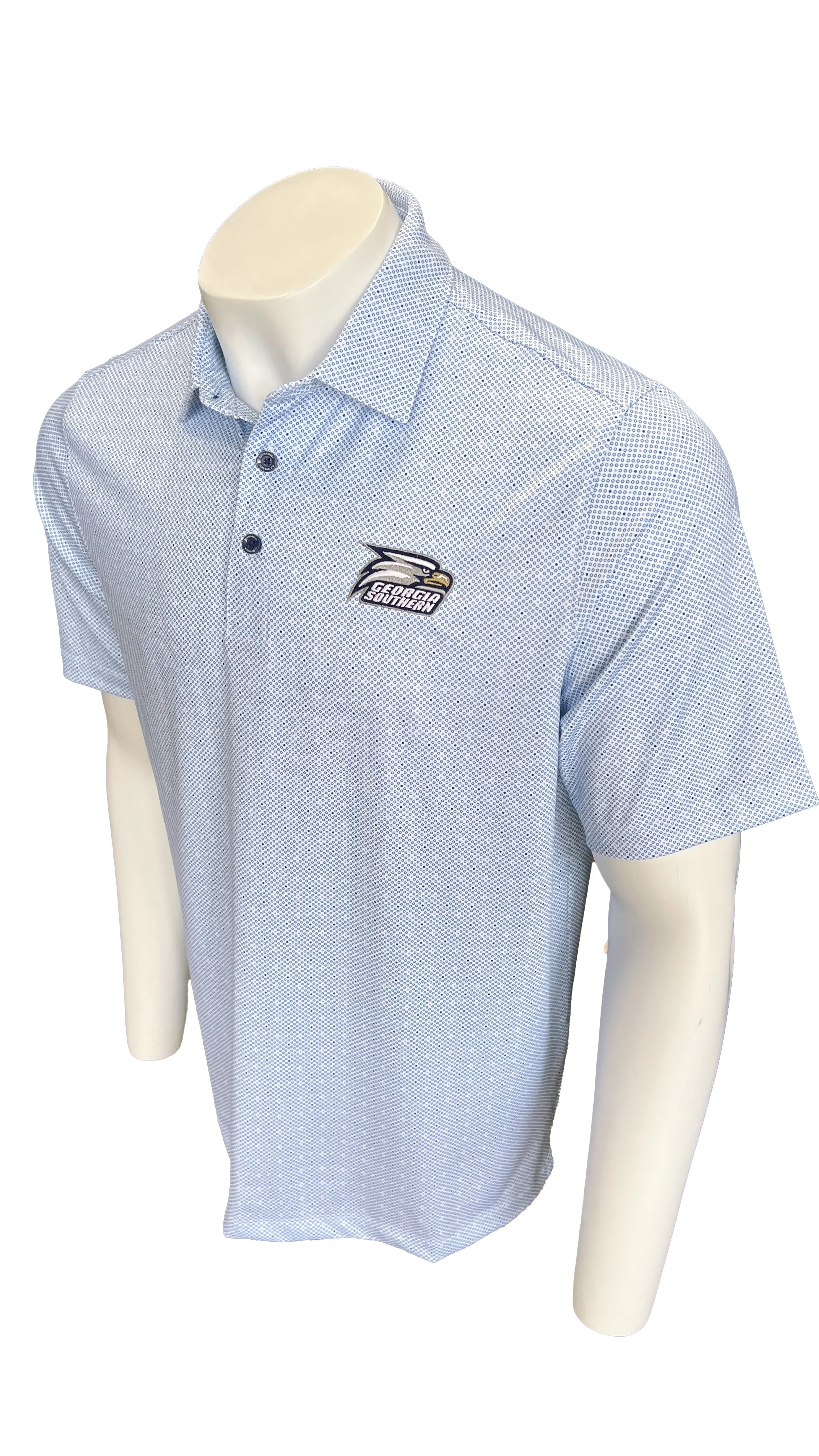 Georgia Southern Eagles Cutter & Buck Pike Double Dot Print Stretch Mens Polo