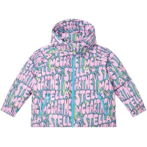 Girls Pink Cosmic Puffer Jacket