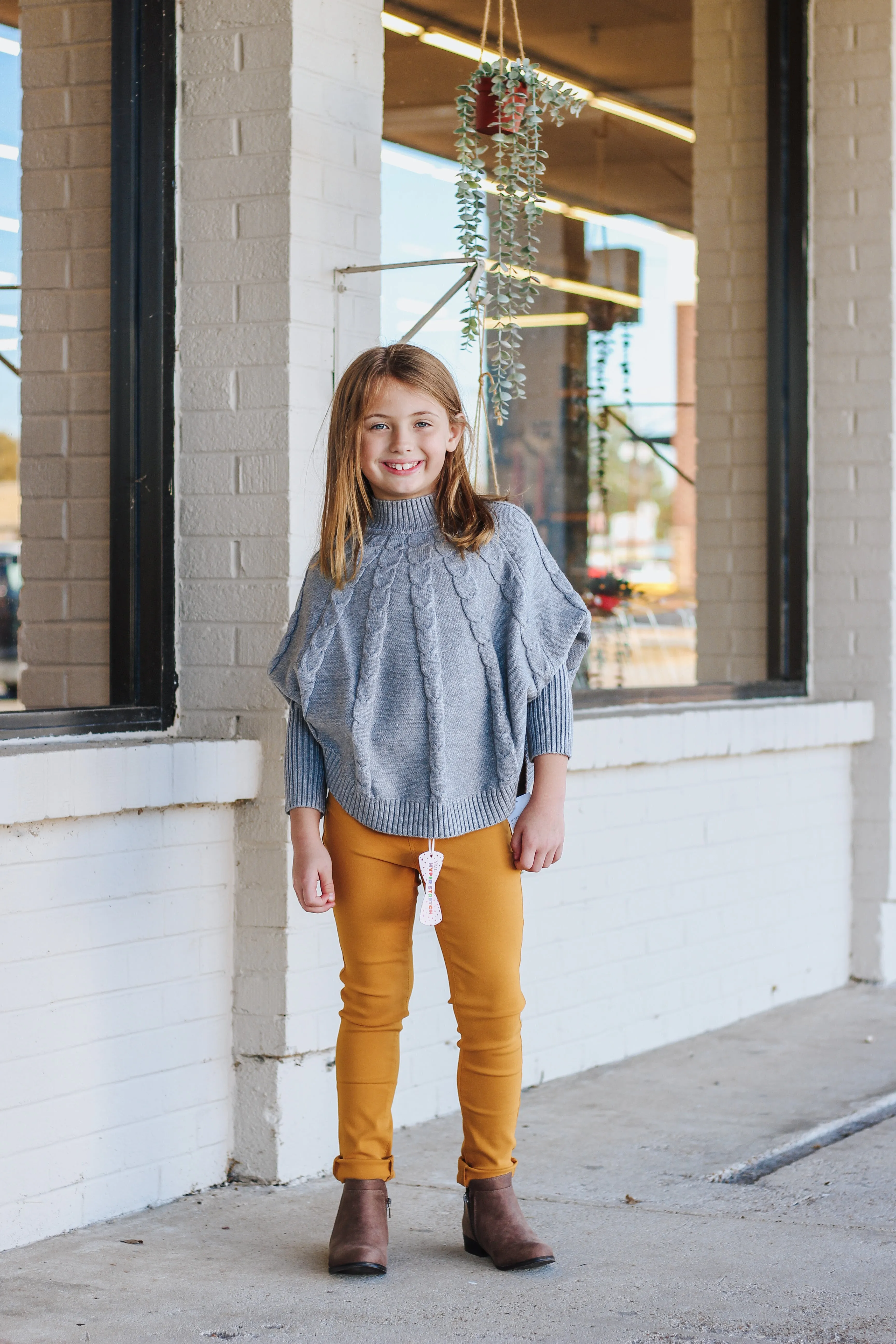 Girls Youth Grey Knitted Sweater