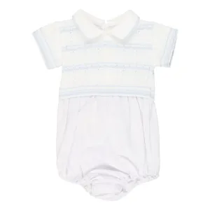 Knitted Romper with Pique Bottom