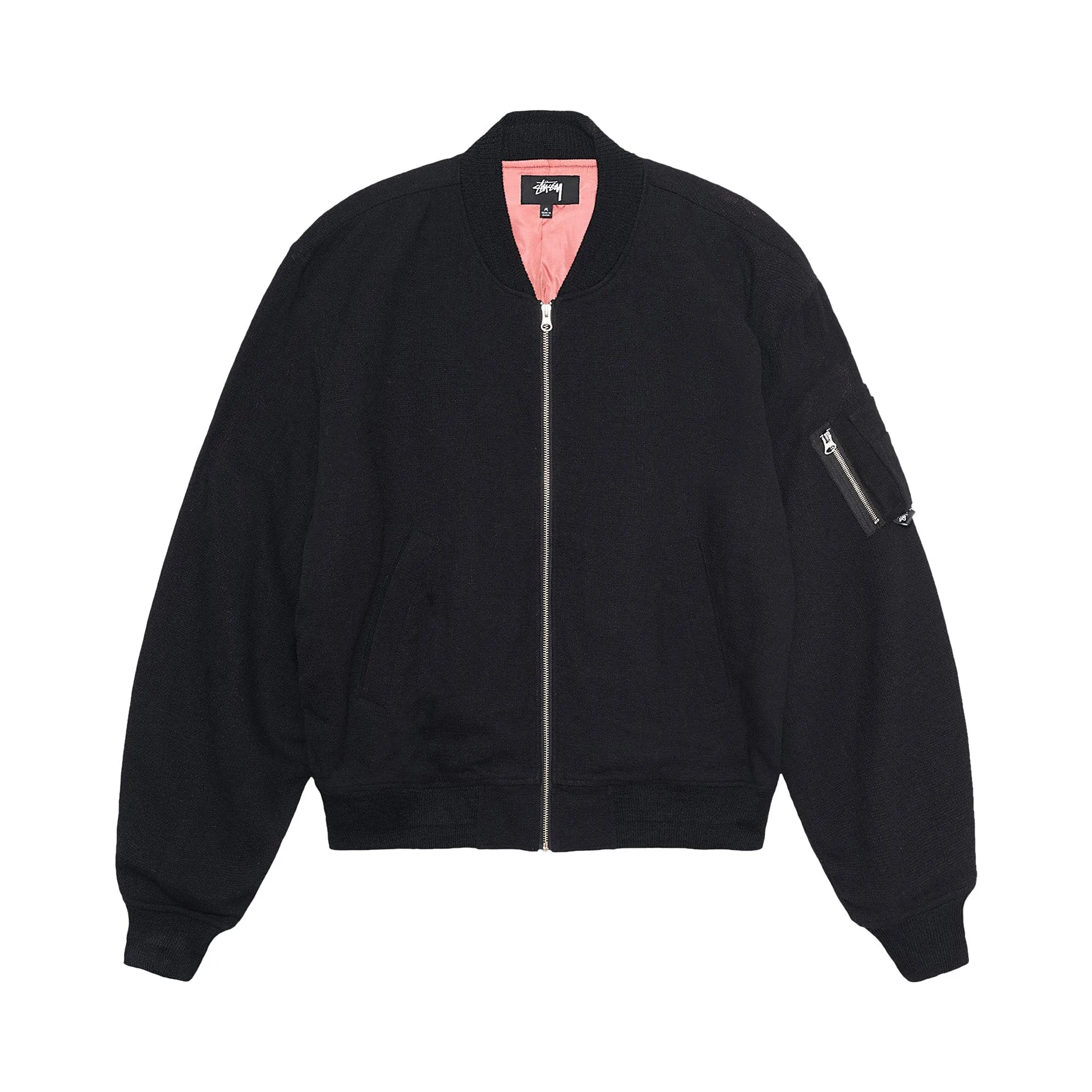 Linen Beach Bomber Stussy Black