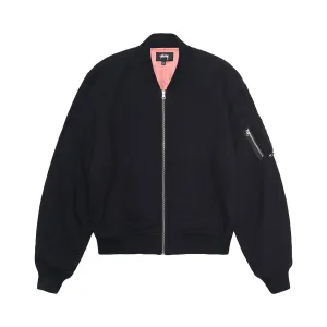 Linen Beach Bomber Stussy Black