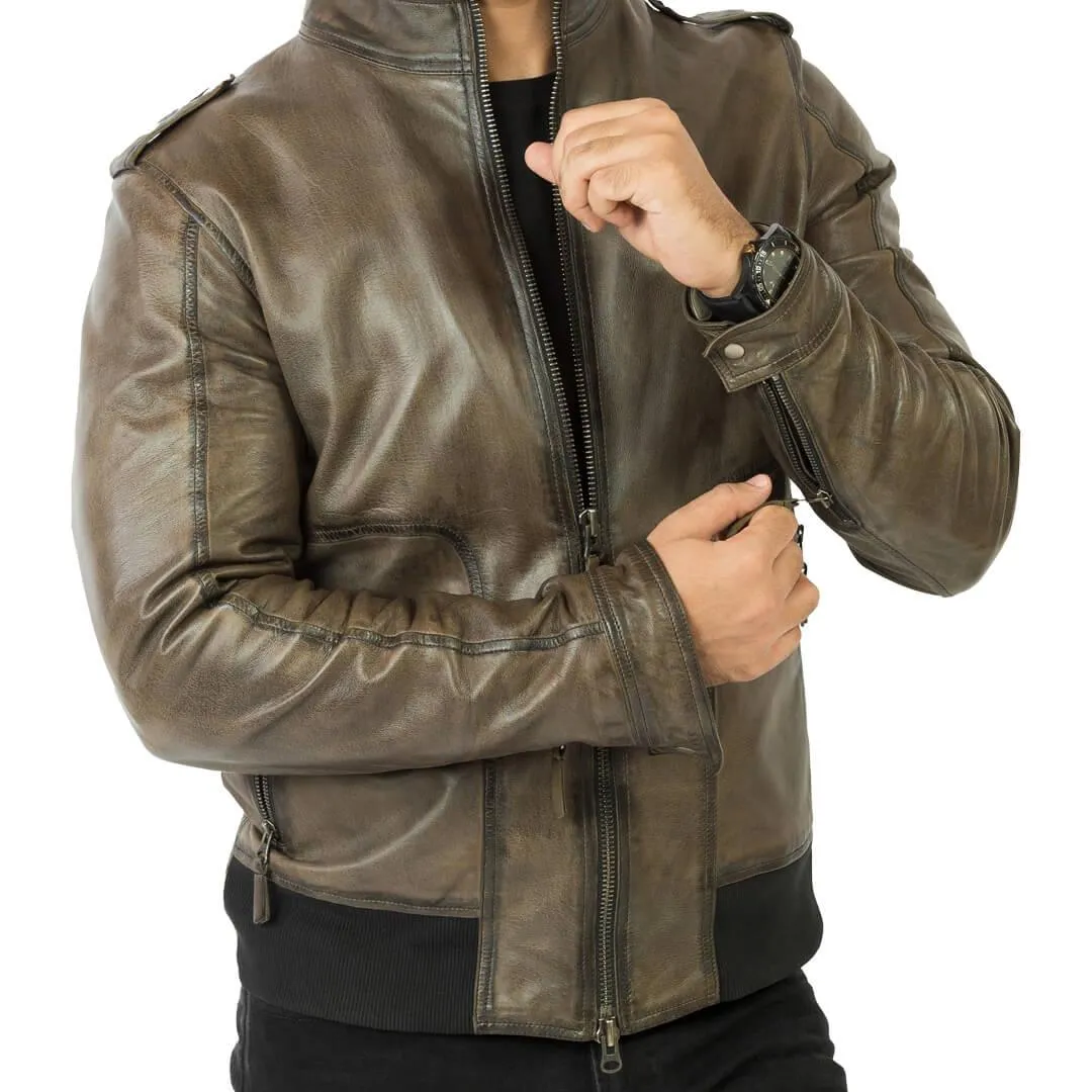 Men's Biker Leather Jacket