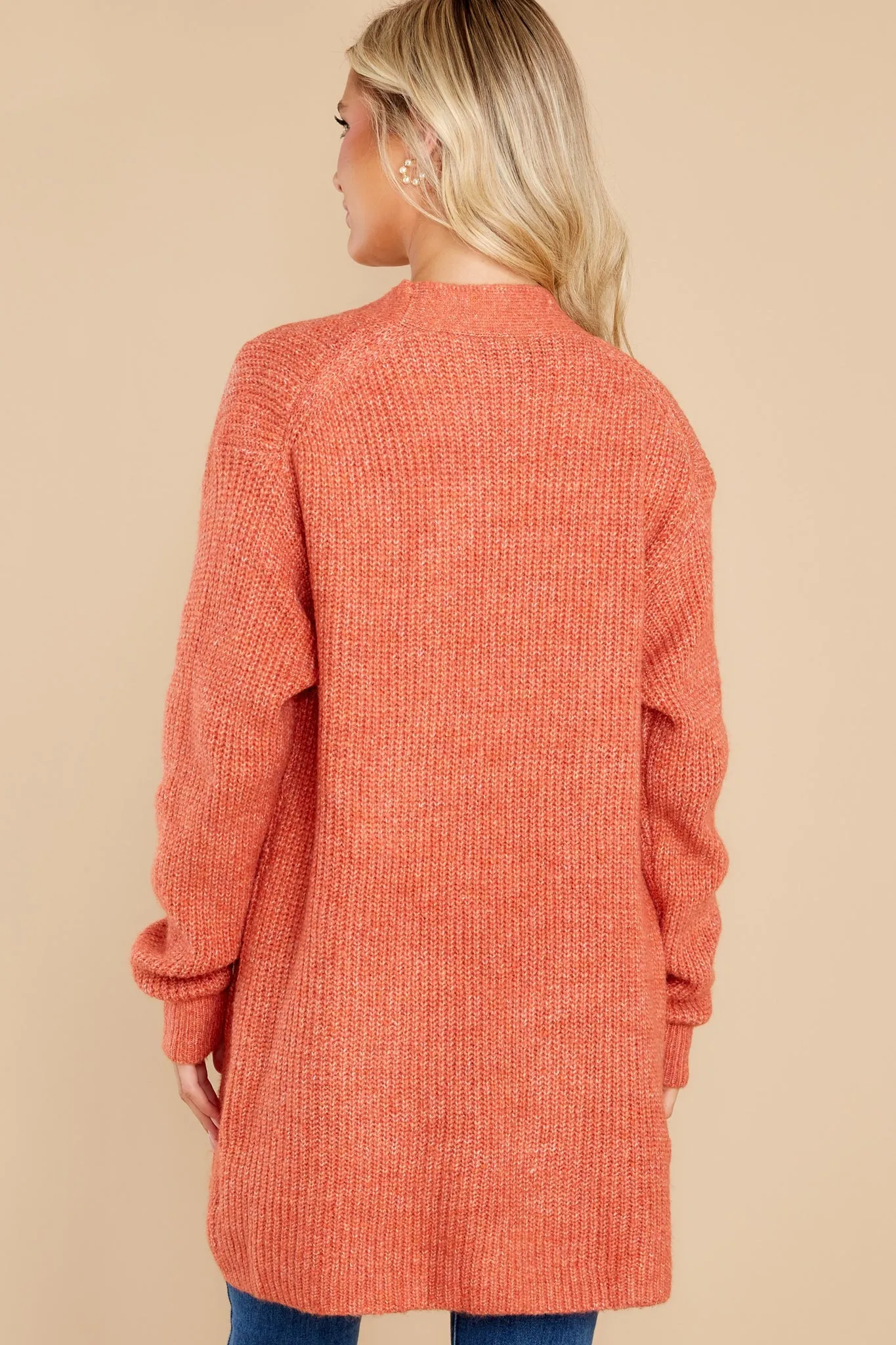 My Cozy Side Red Orange Cardigan