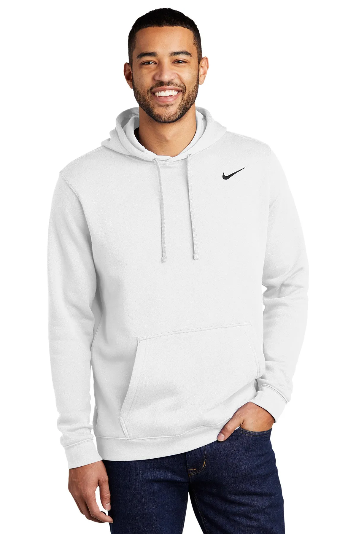 Nike Club Fleece Customized Hoodies, White