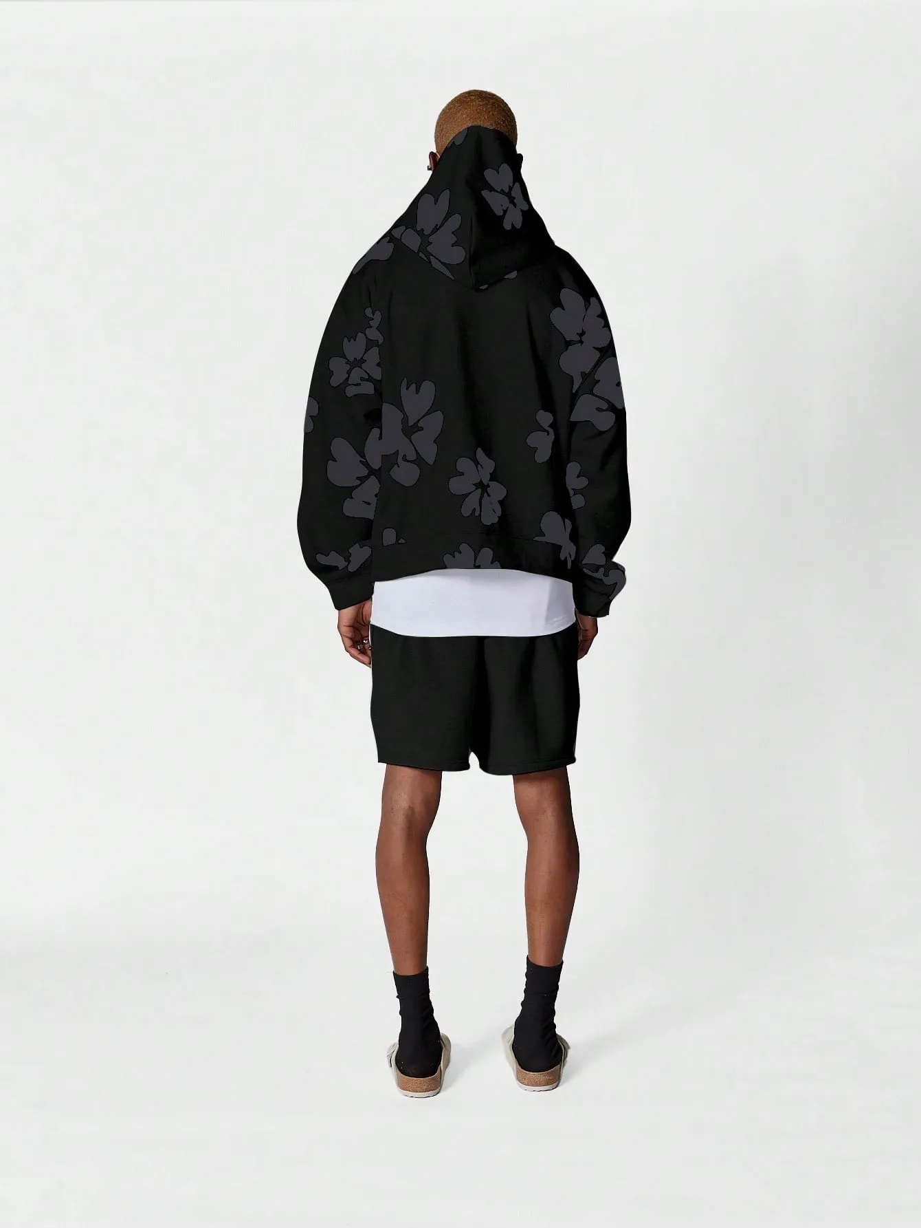 Overhead Hoodie With Floral Graphic Print