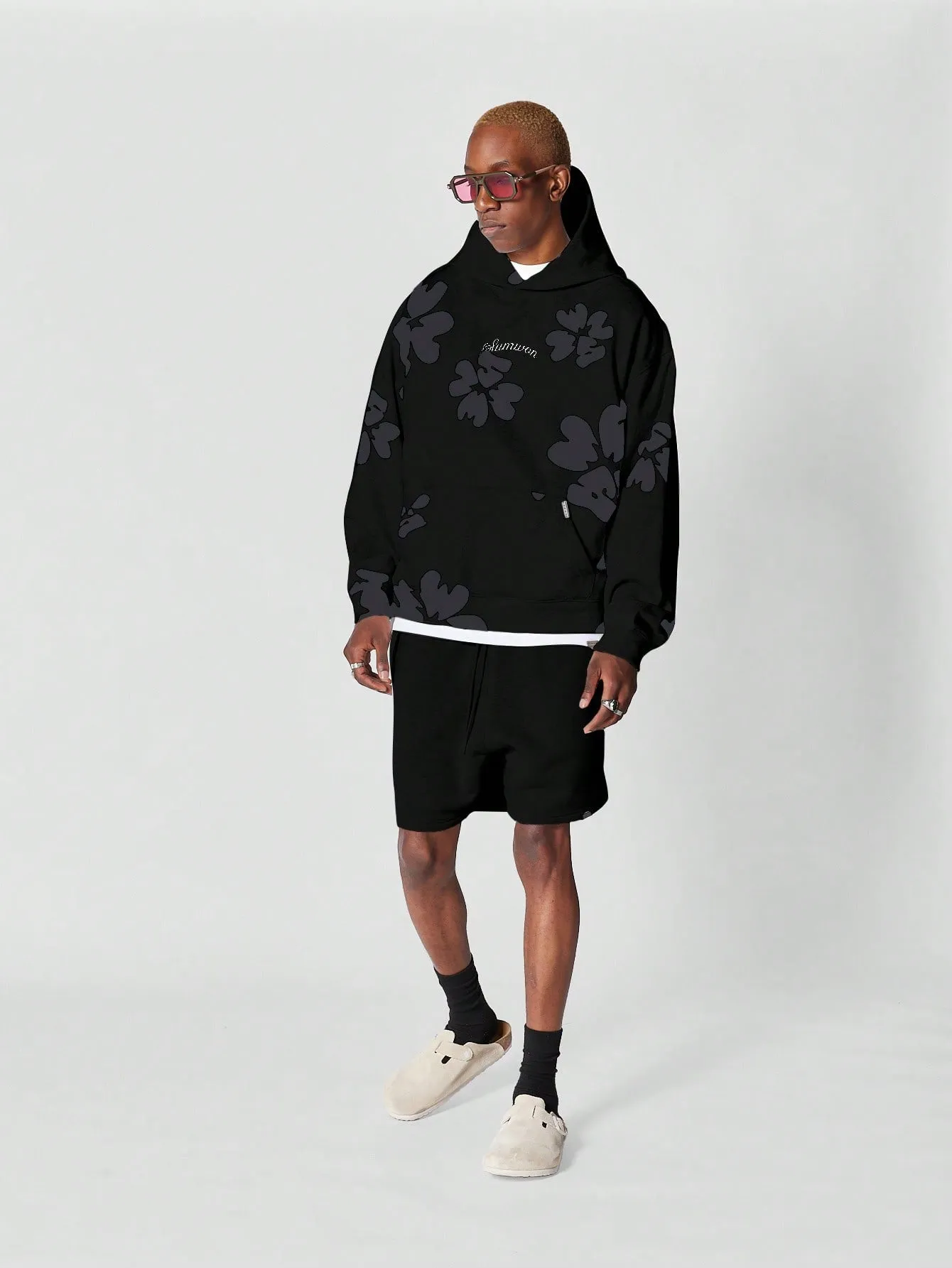 Overhead Hoodie With Floral Graphic Print