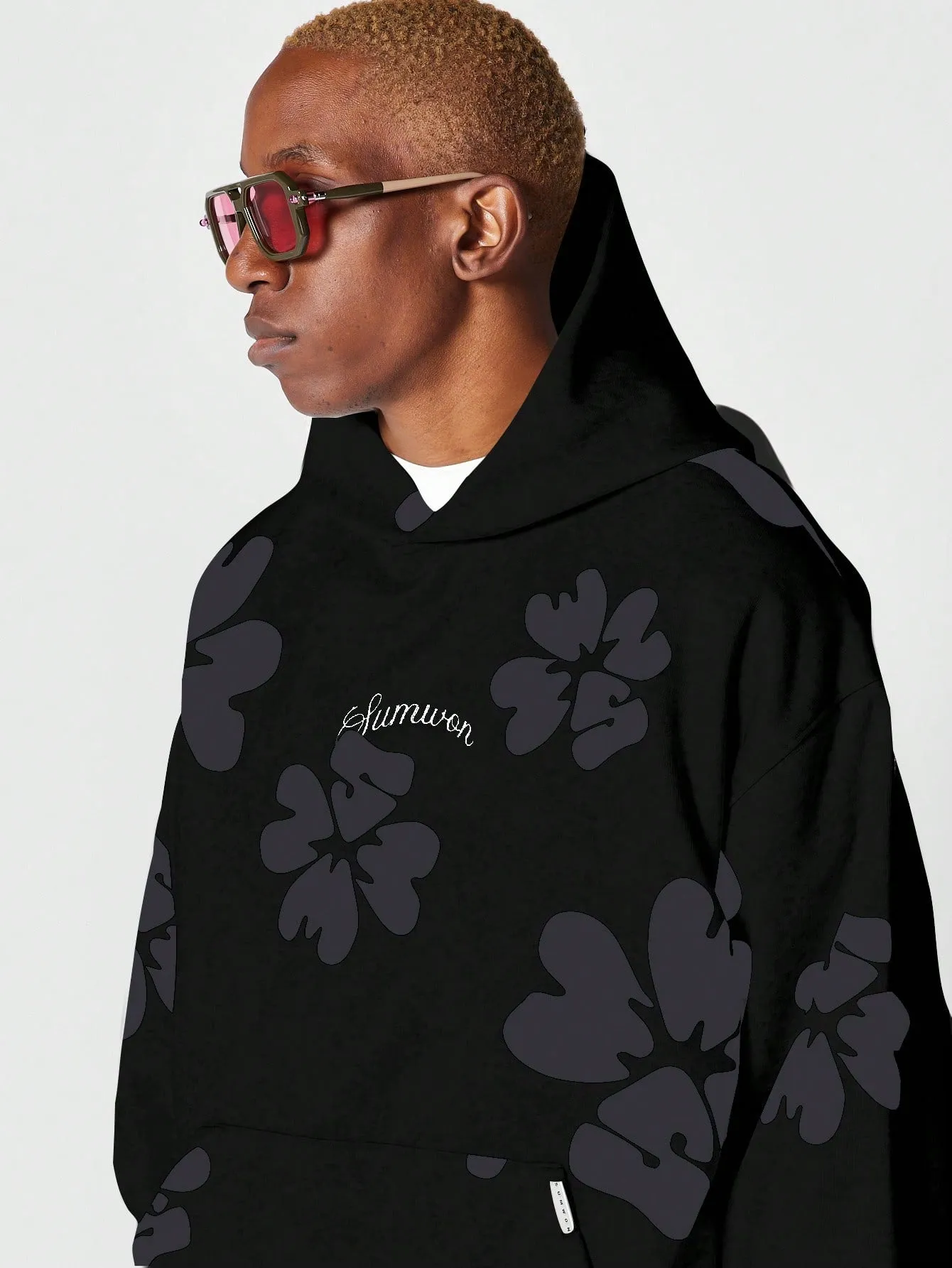 Overhead Hoodie With Floral Graphic Print