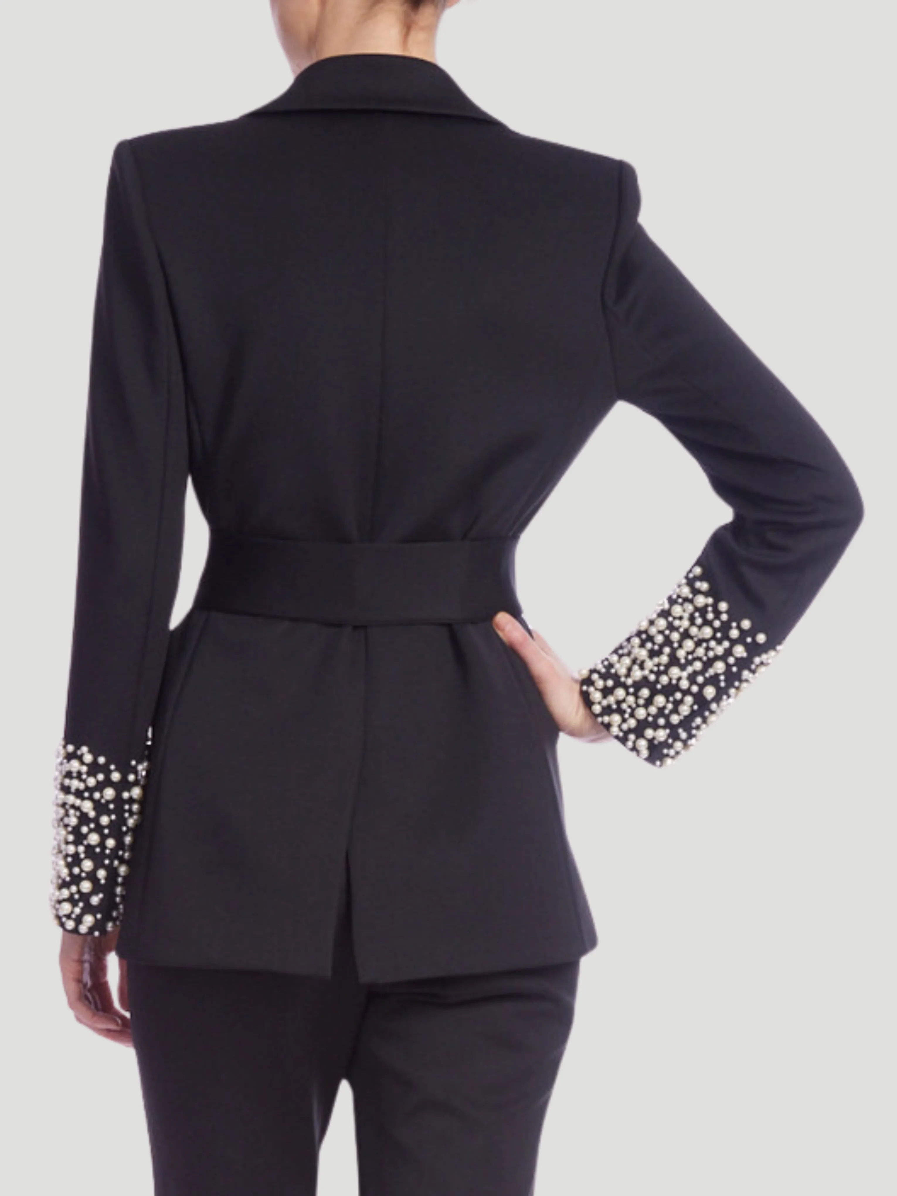 Pearl Cuff Wrap Blazer