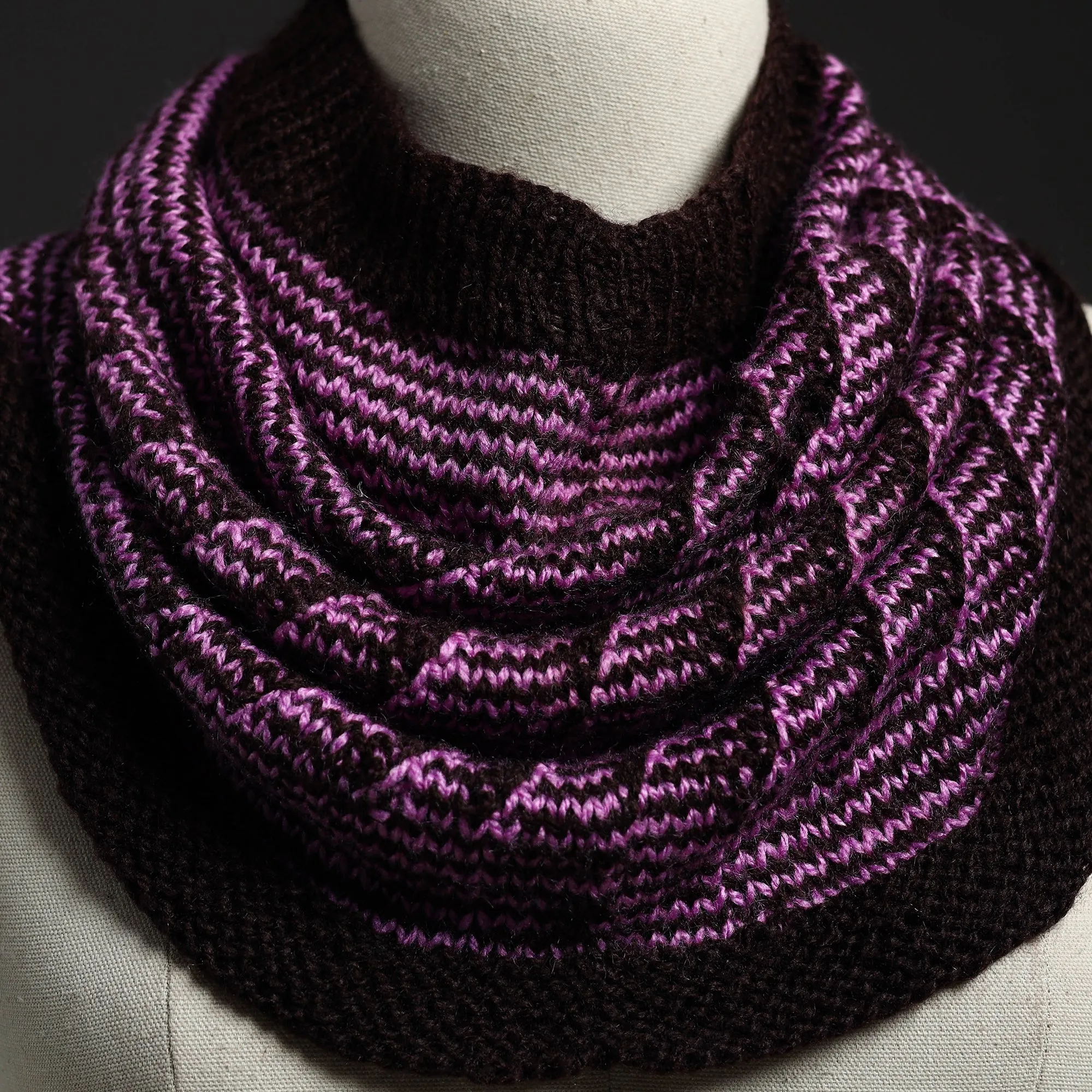 Purple - Kumaun Hand Knitted Woolen Cowl 99