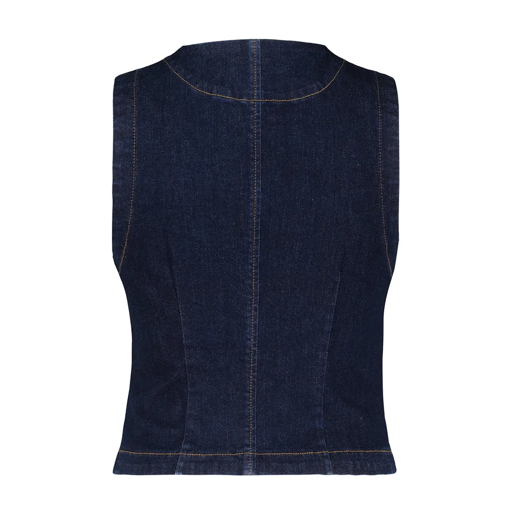 Robie Dark Blue Denim Waistcoat