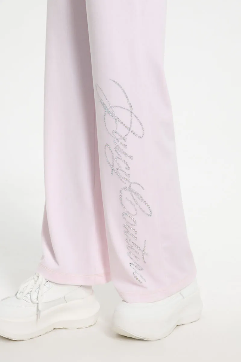 Script Bling Velour Track Pants