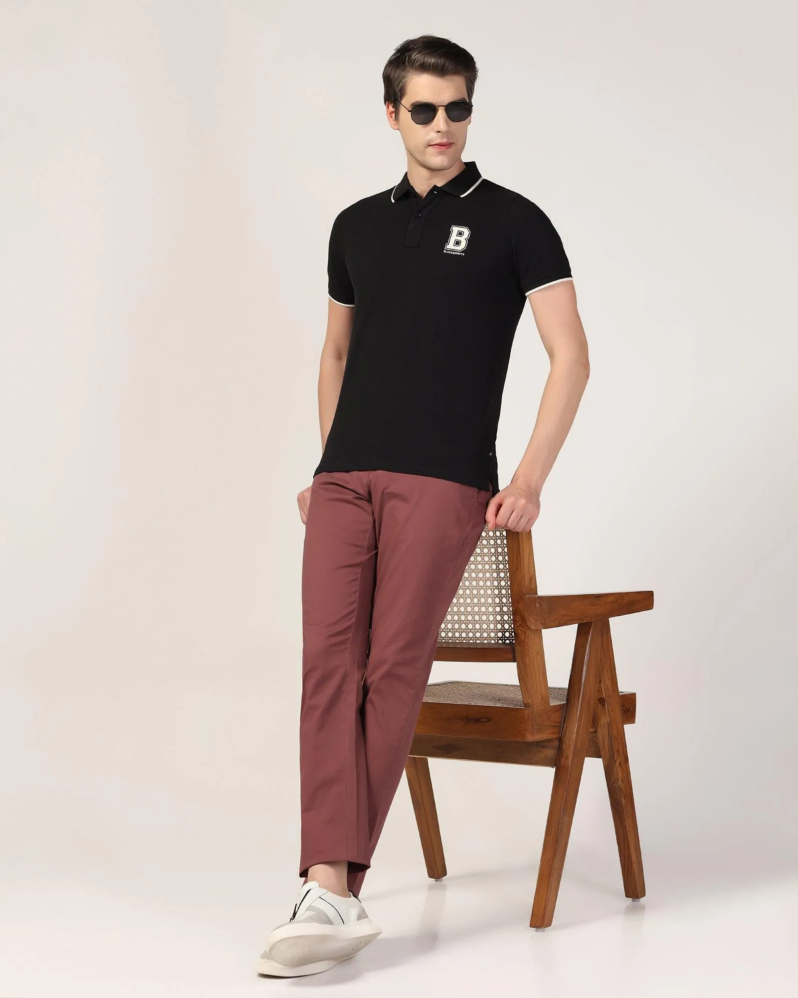 Slim Comfort B-95 Casual Rust Solid Khakis - Lab