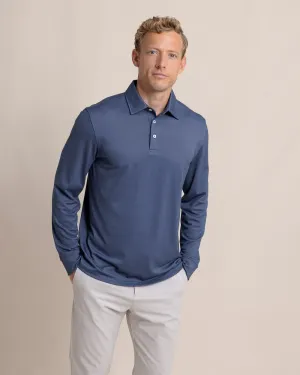 Southern Tide Men's Belfair Long Sleeve Performance Polo / Light Indigo