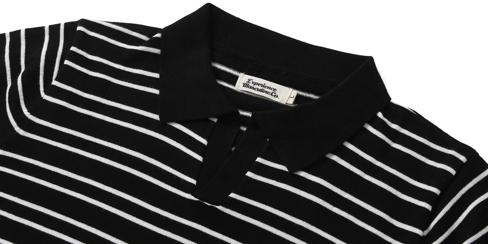 Striped Johnny Collar Polo Men