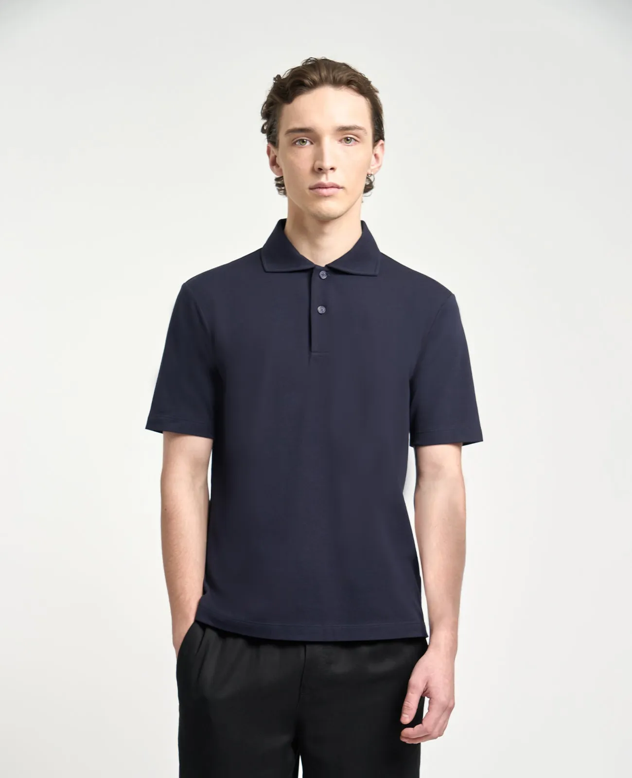 Supima Pique Spread Collar Polo