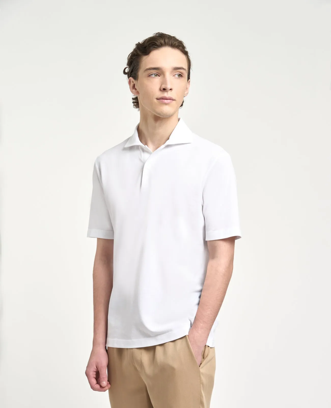 Supima Pique Spread Collar Polo