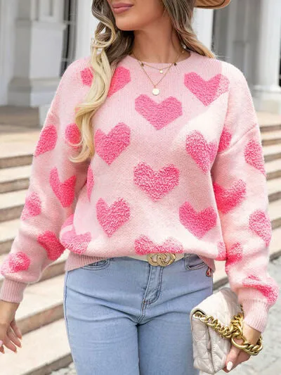 TEEK - Heart Blushing Pink Sweater