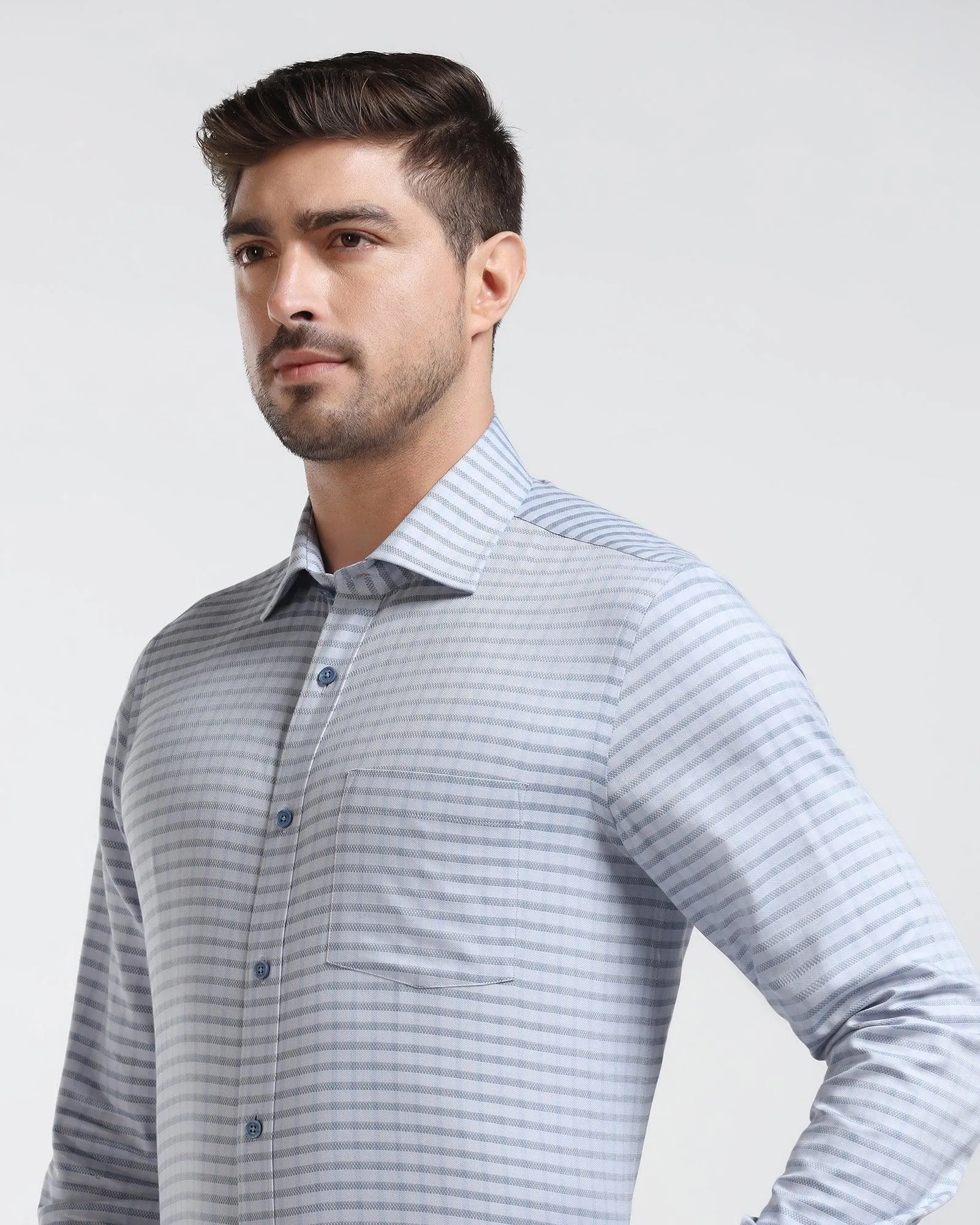 Temp Tech Formal Grey Check Shirt - Edmund