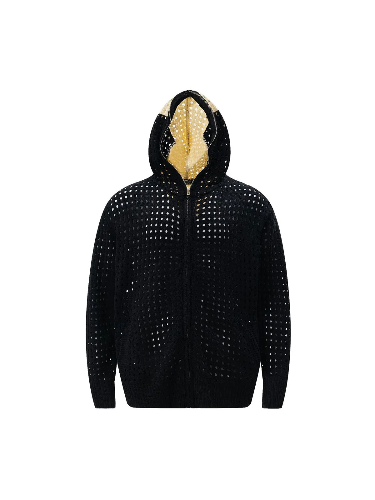 Thesupermade Cross Jacquard Full Zipper Hooded Jacket