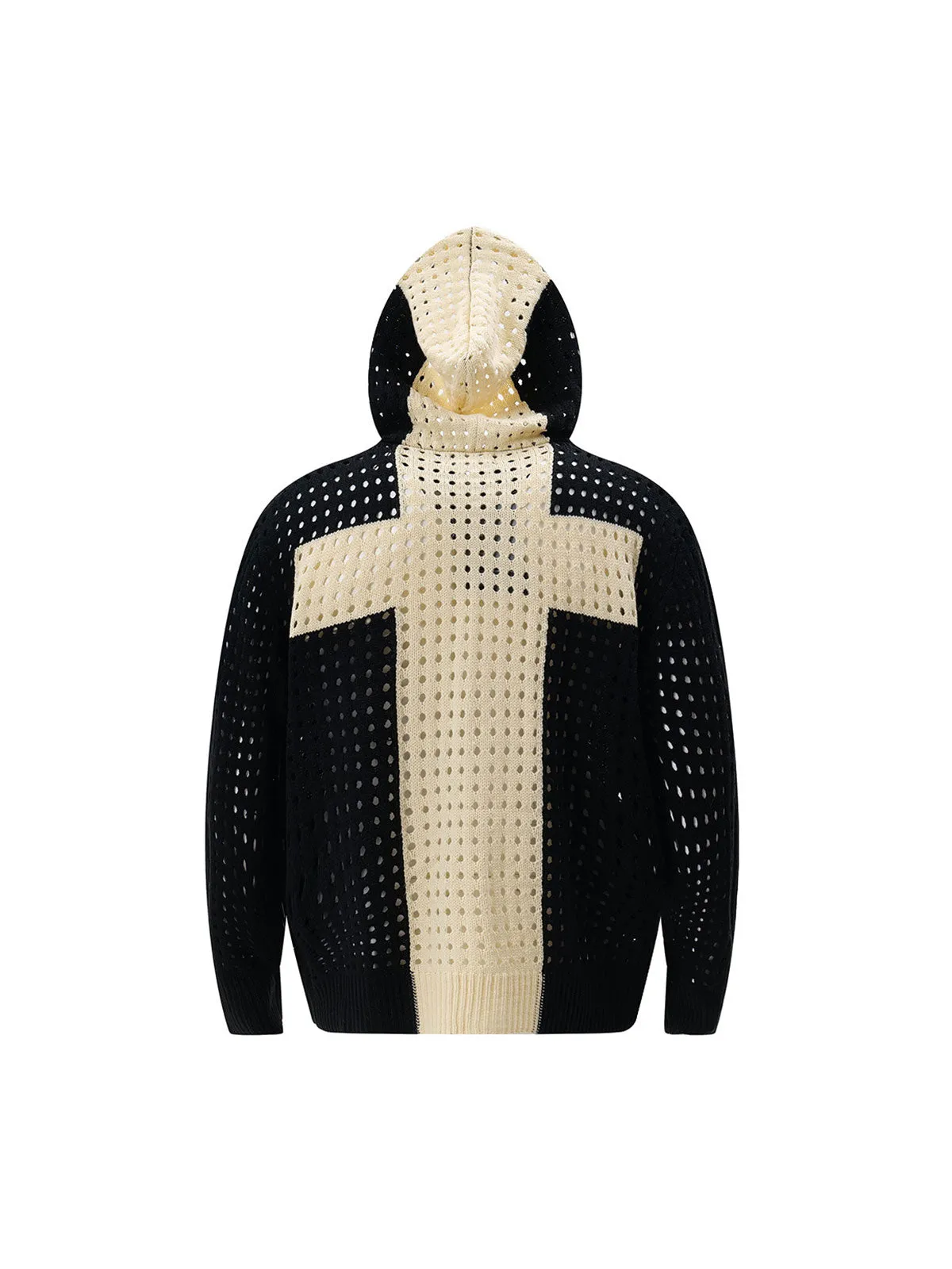 Thesupermade Cross Jacquard Full Zipper Hooded Jacket