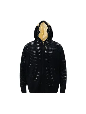 Thesupermade Cross Jacquard Full Zipper Hooded Jacket