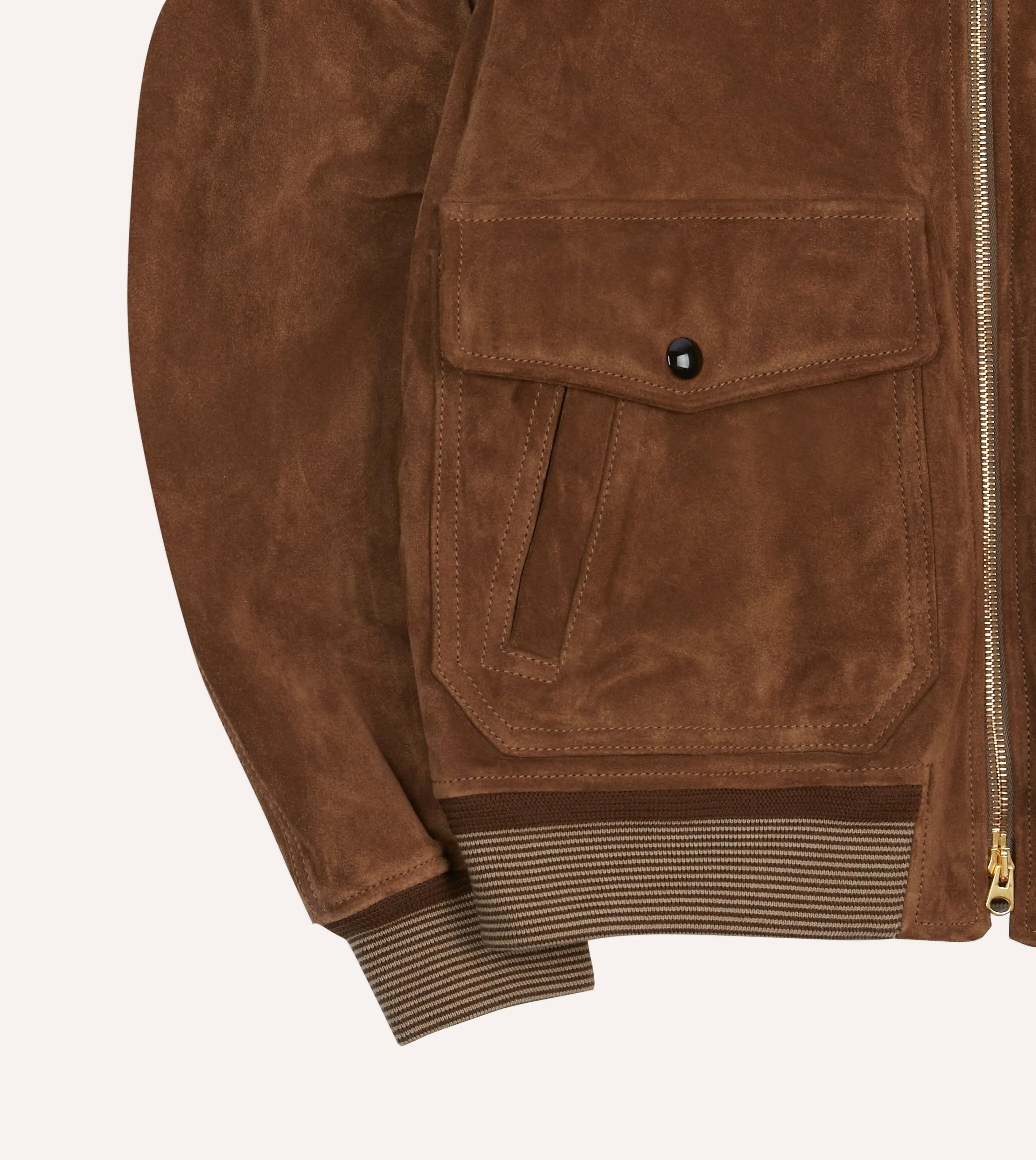 Tobacco Heavyweight Suede A-2 Bomber Jacket