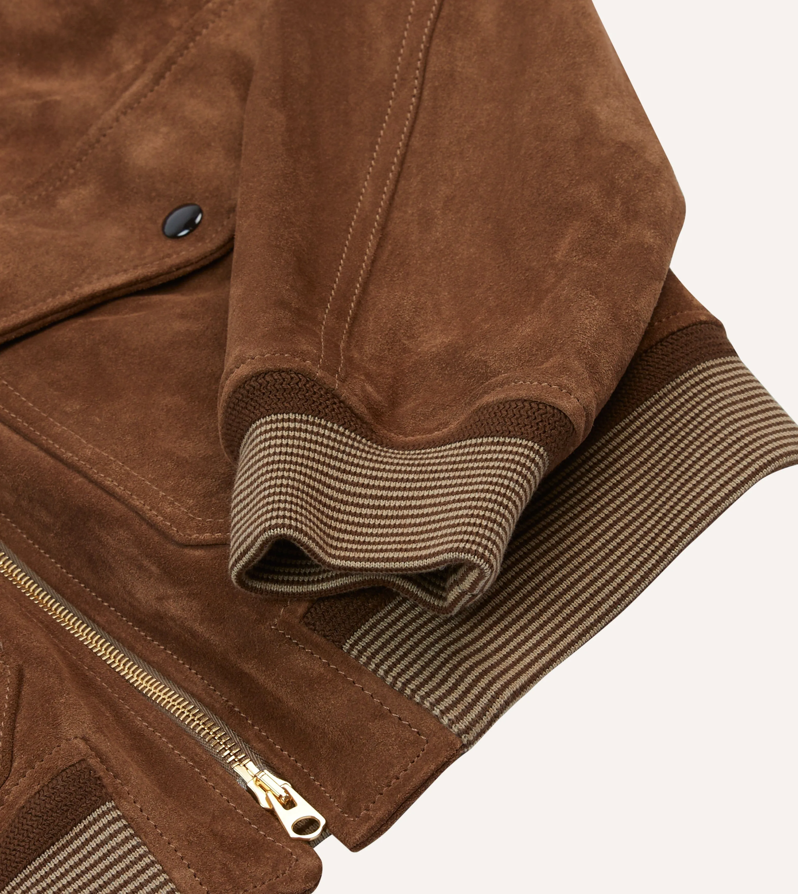 Tobacco Heavyweight Suede A-2 Bomber Jacket