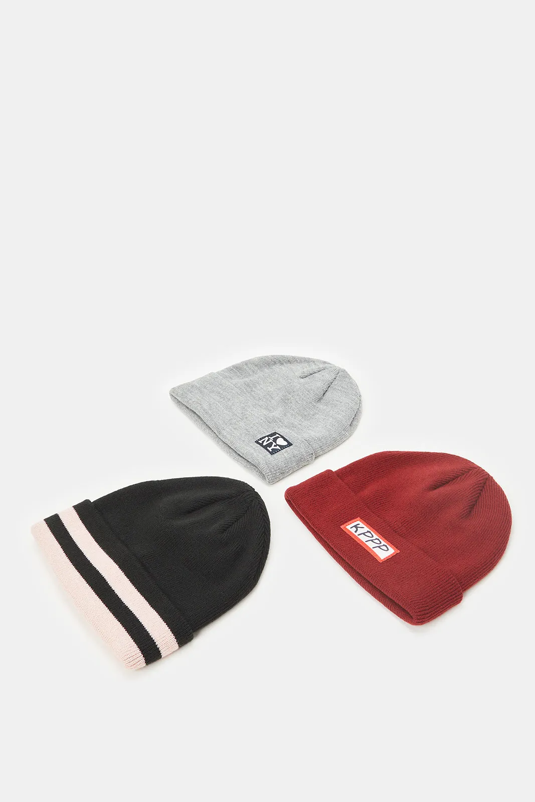 Women Assorted Knitted Cap Set (3 Piece)