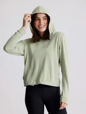 Women's Bamboo Lightweight Fleece Cropped Hoodie - Desert Sage