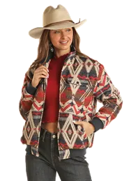 Women's Rock & Roll Cotton Aztec Bomber Jacket